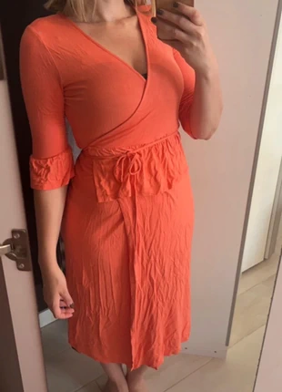 Bellissimo abito a portafoglio Asos color salmone, merk: ASOS, staat: Heel goed, maat: L / 40 / 12, € 2,60, € 3,43 inclusief Kopersbescherming