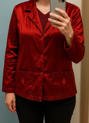 Ensemble veste + haut sans manches rouge satiné – T. 42/44, marca: Your Sixth Sense, estado: Muy bueno, tamaño: XL / 42 / 14, 12,00 €, 13,30 € Protección al comprador incluida