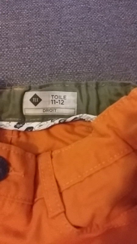 Pantalon toile orange neuf t 11-12 ans 3