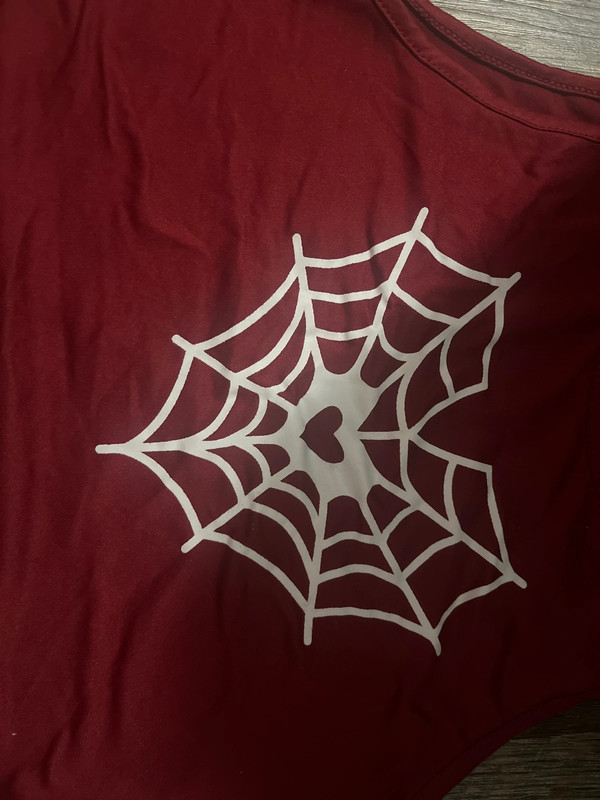 SHEIN spider web crop top 2