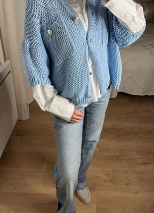 Gilet cardigans bleu en maille bleu taille unique, brand: indépendant, condizioni: Ottime, taglia: Taglia unica, €25.00, €26.95 include la Protezione acquisti Pro