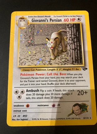 Giovanni’s Persian - Gym Challenge (Misprint), brand: Pokémon, condition: Very good, €25.00, €26.95 includes Buyer Protection