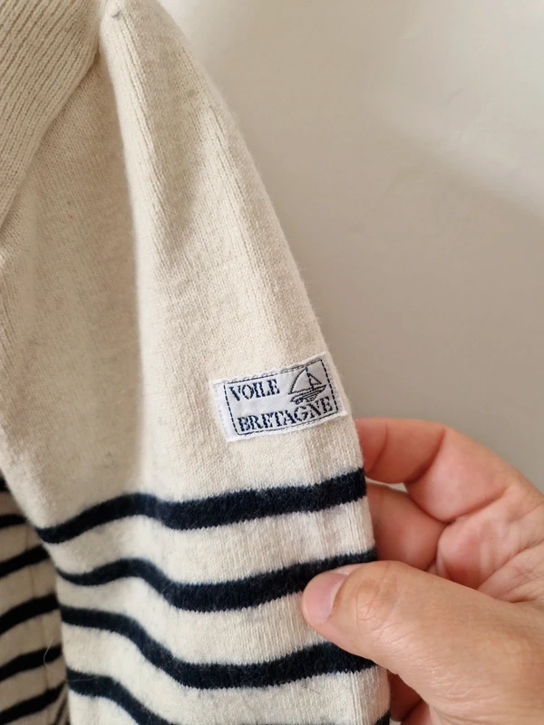 Pull marinière voile Bretagne rayé taille M - photo numéro 2