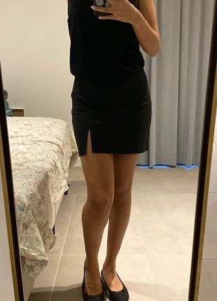 Black Mini Skirt – Side Zip & Slit – Size S, marque: Pull & Bear, état: Très bon état, taille: S / 36 / 8, 7,00 €, 8,05 € Protection acheteurs incluse