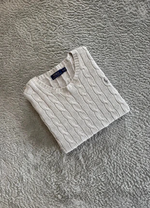 Pull sweat d’hiver tressé torsadé col rond Ralph Lauren - gris logo gris- XL homme, marque: Ralph Lauren, état: Très bon état, taille: XL, 35,00 €, 37,45 € Protection acheteurs incluse