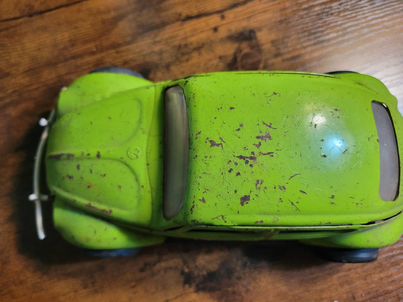 Vintage Tonka Green VW Bug, Side Winder - 1:16 scale 5
