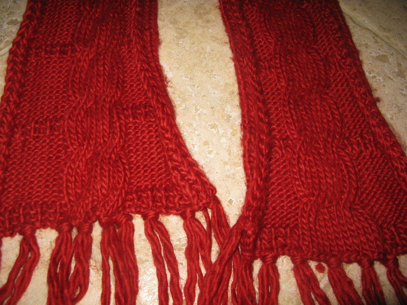 Echarpe laine rouge bordeau H&M 3