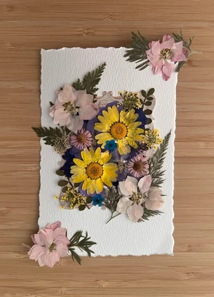 Spring yellow pressed flower artwork, brand: Art, condition: New without tags, £8.00, £9.10 includes Buyer Protection