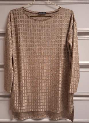 Longsleeve top stretch beige/bruin Zara maat L, marca: Zara, estado: Novo sem etiquetas, tamanho: L / 40 / 12, €8.00, €9.10 inclui Proteção do Comprador