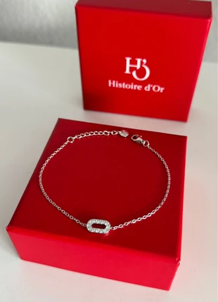 bracelet argenté maille rectangle diamant fin zircon argent 925 acier inoxydable luxe, brand: histoire d'or, condition: Very good, €16.00, €17.50 includes Buyer Protection Pro
