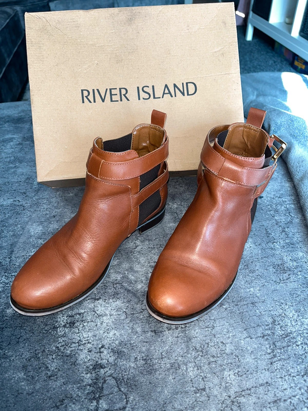 River island sale tan ankle boots