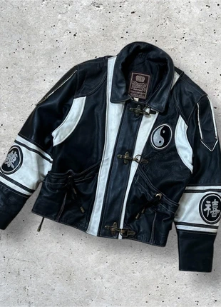 veste en cuir véritable aviateur bombers cropped biker avec mousqueton 2000's japan style femme (L), marca: Japan Style, estado: Muy bueno, tamaño: L / 40 / 12, 90,00 €, 95,20 € Protección al comprador incluida