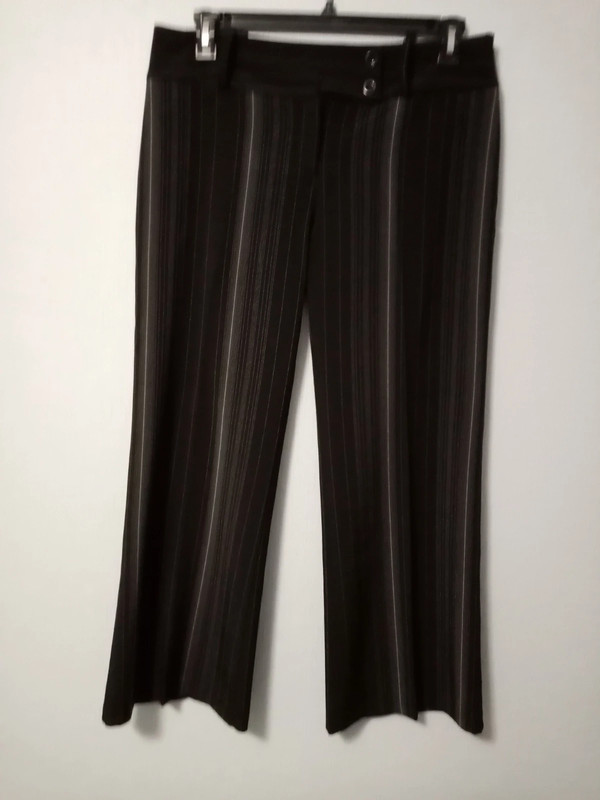 Pantalon femme taille 5/6 noir rayures gris