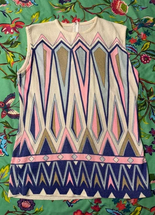 Sleeveless 60s geometric top - lurex hip length size M, brand: Vintage Dressing, condition: Very good, size: M / 10, £15.00, £16.45 includes Buyer Protection