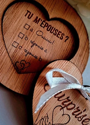 Boîte en bois gravée – Demande en mariage originale, condition: Very good, €8.00, €9.10 includes Buyer Protection Pro