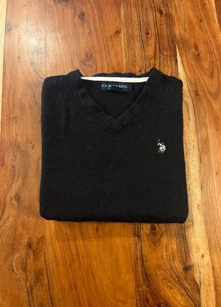 Pull Col V Us Polo Assn Noir uni Brode Homme Chaud Sweatshirt S, brand: U.S. Polo Assn., condition: Very good, size: S, €11.90, €13.20 includes Buyer Protection Pro