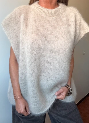 Pull oversize à manches courtes 80% mohair beige TU, brand: Intuition, condition: Very good, size: One size, €65.00, €68.95 includes Buyer Protection