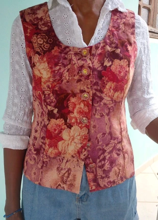 Veste fleurie vintage rose année  90’s cottagecore fairycore y2k fait main couturière fairy, marca: Vintage, estado: Muy bueno, tamaño: M / 38 / 10, 8,00 €, 9,10 € Protección al comprador incluida