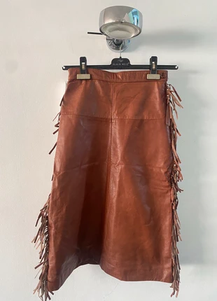 Jupe en cuir avec franges, marca: Top Vintage, estado: Muy bueno, tamaño: XS / 34 / 6, 90,00 €, 95,20 € Protección al comprador incluida