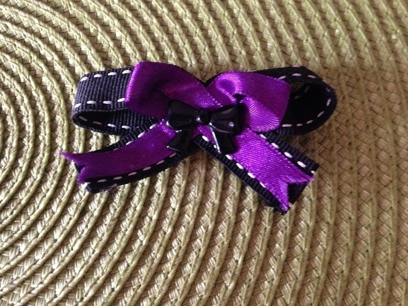 Nœuds pour cheveux goth violet chat 3
