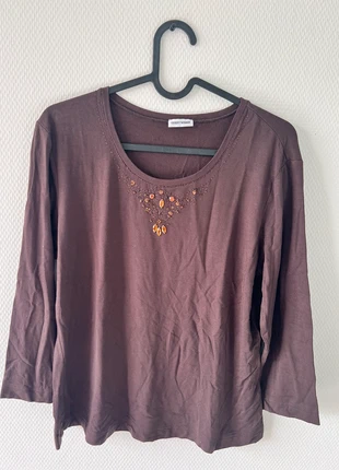 Brown beaded top, marca: Gerry Weber, estado: Muy bueno, tamaño: L / 40 / 12, 5,00 €, 5,95 € Protección al comprador incluida