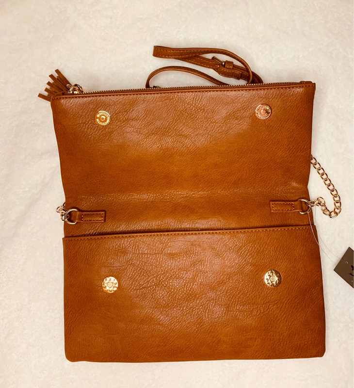 Crown Vintage Foldover Whipstitch Crossbody Bag 3