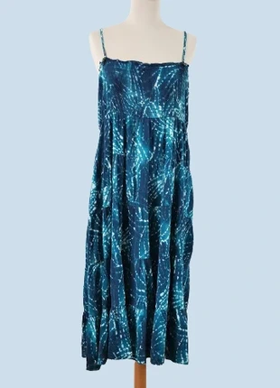 Robe d'été plage ample tie & dye bleu | Blue loose long beach dress, brand: George, condition: Very good, size: XL / 42 / 14, €10.00, €11.20 includes Buyer Protection Pro