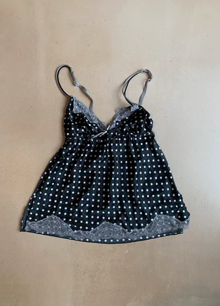 Polka dot y2k satin lace top, marque: Vintage Dressing, état: Très bon état, taille: S / 36 / 8, 13,00 €, 14,35 € Protection acheteurs incluse