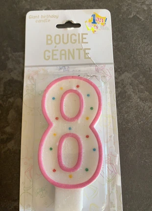 Bougie d’anniversaire 8 ans pailletée fille, estado: Bueno, 1,20 €, 1,96 € Protección al comprador incluida