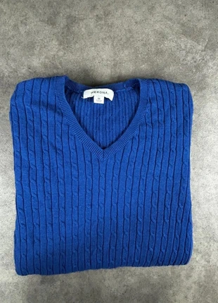 Pull torsadé en maille bleu Merona Taille M coton laine poils de lapin col V chaud, brand: Vintage Dressing, condition: Very good, size: M / 38 / 10, €20.00, €21.70 includes Buyer Protection