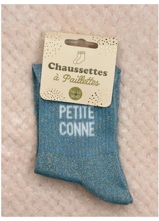 Chaussettes a paillettes Petite conne bleu taille 36-42 femme humour cadeau mode tendance, brand: chaussettes à paillettes, condizioni: Ottime, taglia: M | 39-42, €5.00, €5.95 include la Protezione acquisti Pro