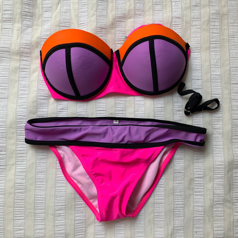 Bikini fosforito rosa y naranja -