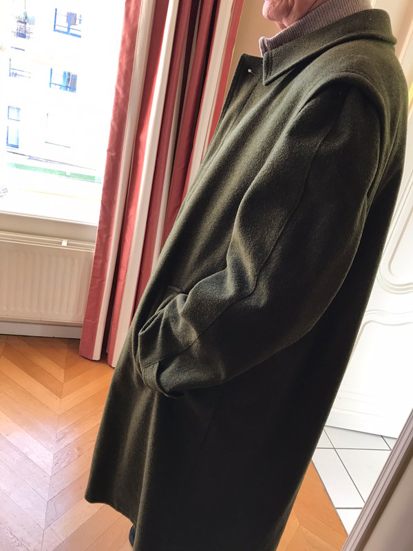 Manteau long homme avec poche verticale