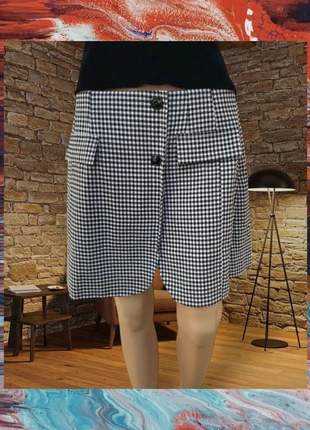 Falda corta por las rodillas de cuadros blanco y negro Talla L, marque: Local, état: Très bon état, taille: L / 40 / 12, 14,00 €, 15,40 € Protection acheteurs incluse