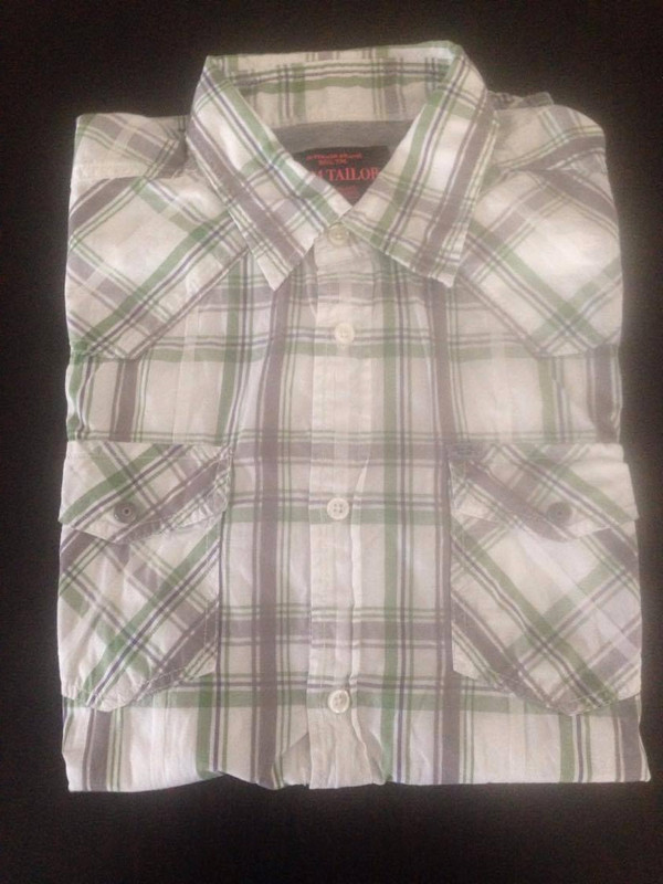Chemise à rayures vertes/blanches Tom Tailor t.L 1