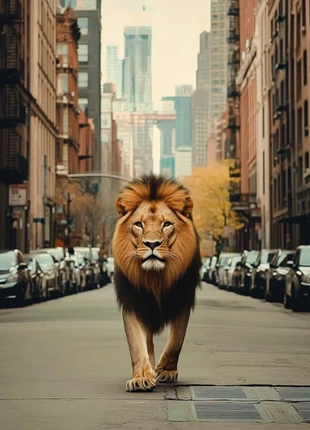 Affiche Lion Street Art, merk: aucune, staat: Nieuw met prijskaartje, € 10,00, € 11,20 inclusief Kopersbescherming