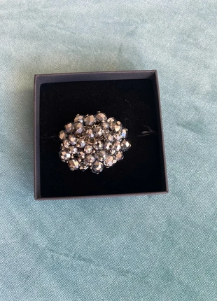 Modeschmuck Ring alle Größe (wie Gummizug) Silber Anthrazit , marca: Ohne, estado: Muy bueno, tamaño: Ajustable, 8,00 €, 9,10 € Protección al comprador incluida