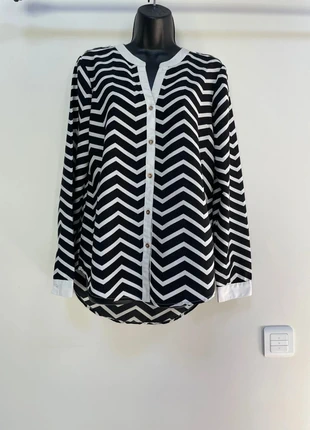 Blouse chemise tunique Vero Moda – Taille 40 – Motif chevron noir et blanc – Chic décontracté, marque: Vero Moda, état: Très bon état, taille: L / 40 / 12, 10,00 €, 11,20 € Protection acheteurs (Pro) incluse