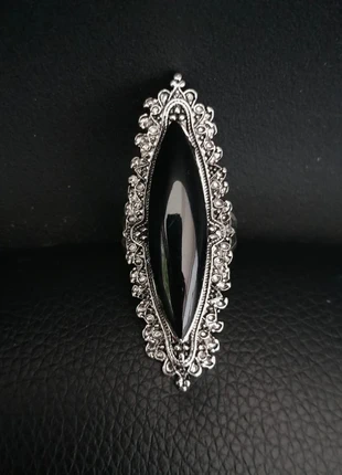 Bague pierre noire, condition: Very good, size: 19 mm Ø, €12.00, €13.30 includes Buyer Protection Pro