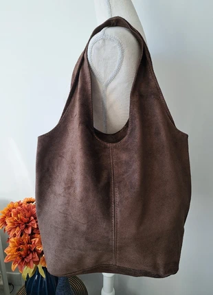 Carteira shopper em pele castanho chocolate com 2 alças Borse in Pelle, marca: Borse in Pelle, estado: Novo sem etiquetas, €44.50, €47.43 inclui Proteção do Comprador