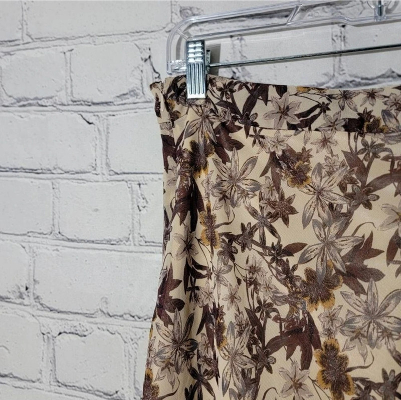 Forever 21 Contemporary Large Brown Retro Floral Skirt 5