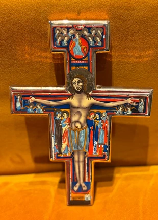 Crucifix italien peint à la main 24x17 cm, marke: Religion, zustand: Sehr gut, 42,00 €, 44,80 € beinhaltet Vinted-Käuferschutz Pro