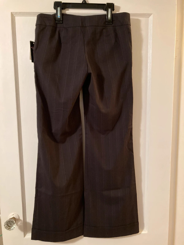 Juniors Black Dress Pinstripe Pants 2