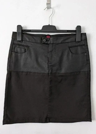 Jupe noire bi-matière - Miss Captain - taille 40, merk: Miss Captain, staat: Heel goed, maat: L / 40 / 12, € 5,00, € 5,95 inclusief Kopersbescherming Pro