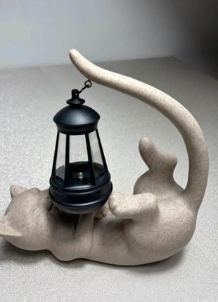 Chat en résine avec lampion qui s’éclaire idée cadeau 🎁, état: Neuf sans étiquette, 11,00 €, 12,25 € Protection acheteurs incluse