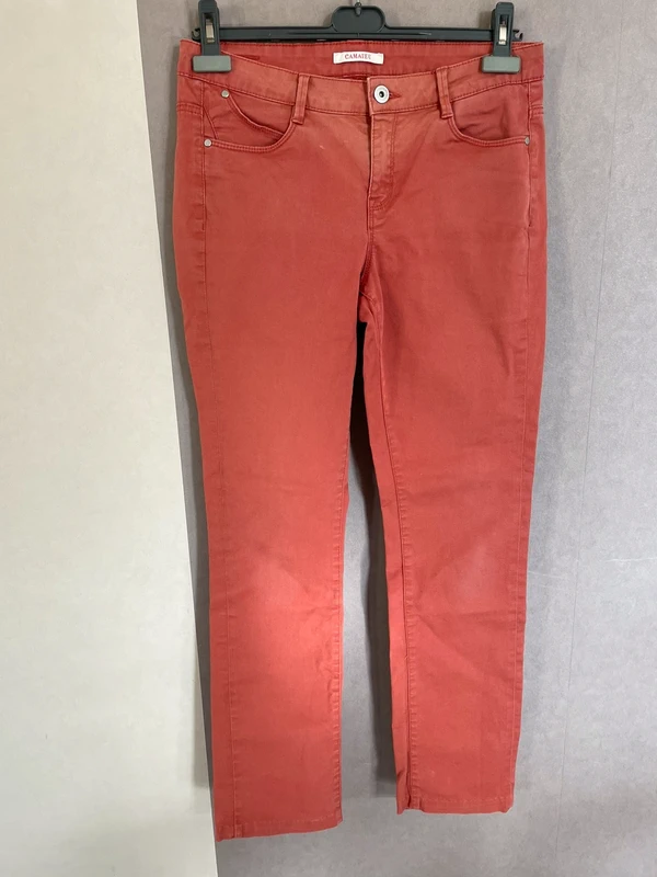 Pantalon droit orange