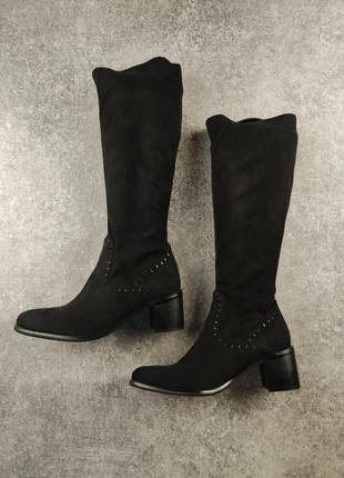 Bottes hautes noires stretch ADIGE en cuir velours - Talon 6,5 cm - Pointure 41, brand: ADIGE, condition: New with tags, size: 41, €59.00, €62.65 includes Buyer Protection Pro