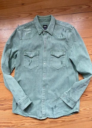 Chemise en jean Zara - style western - taille M, brand: Zara, condition: Very good, size: M, €5.00, €5.95 includes Buyer Protection