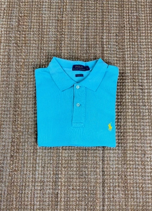 Polo Manches Courtes Ralph Lauren Bleu Turquoise Logo Brodé Jaune Taille L, brand: Ralph Lauren, condition: Very good, size: L, €30.00, €32.20 includes Buyer Protection Pro