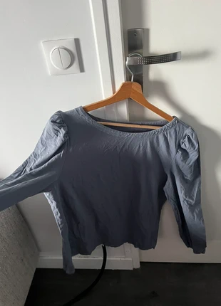 Teeshirt bleu poudré chic épaulettes, marque: CHIC, état: Très bon état, taille: XXL / 44 / 16, 4,50 €, 5,43 € Protection acheteurs incluse